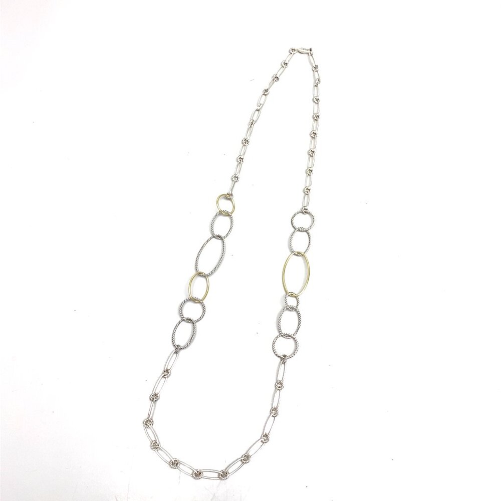 David Yurman Two Tone Cable Chain Necklace - 36"